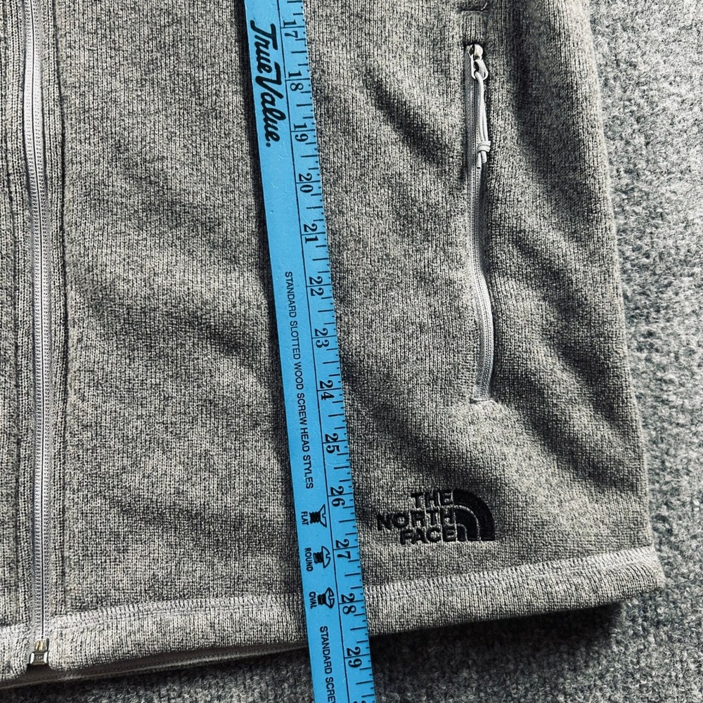 The North Face Mens Gordon Lyons Fleece Vest Grey Full Zip XL Intrepid Logo - Picture 9 of 10